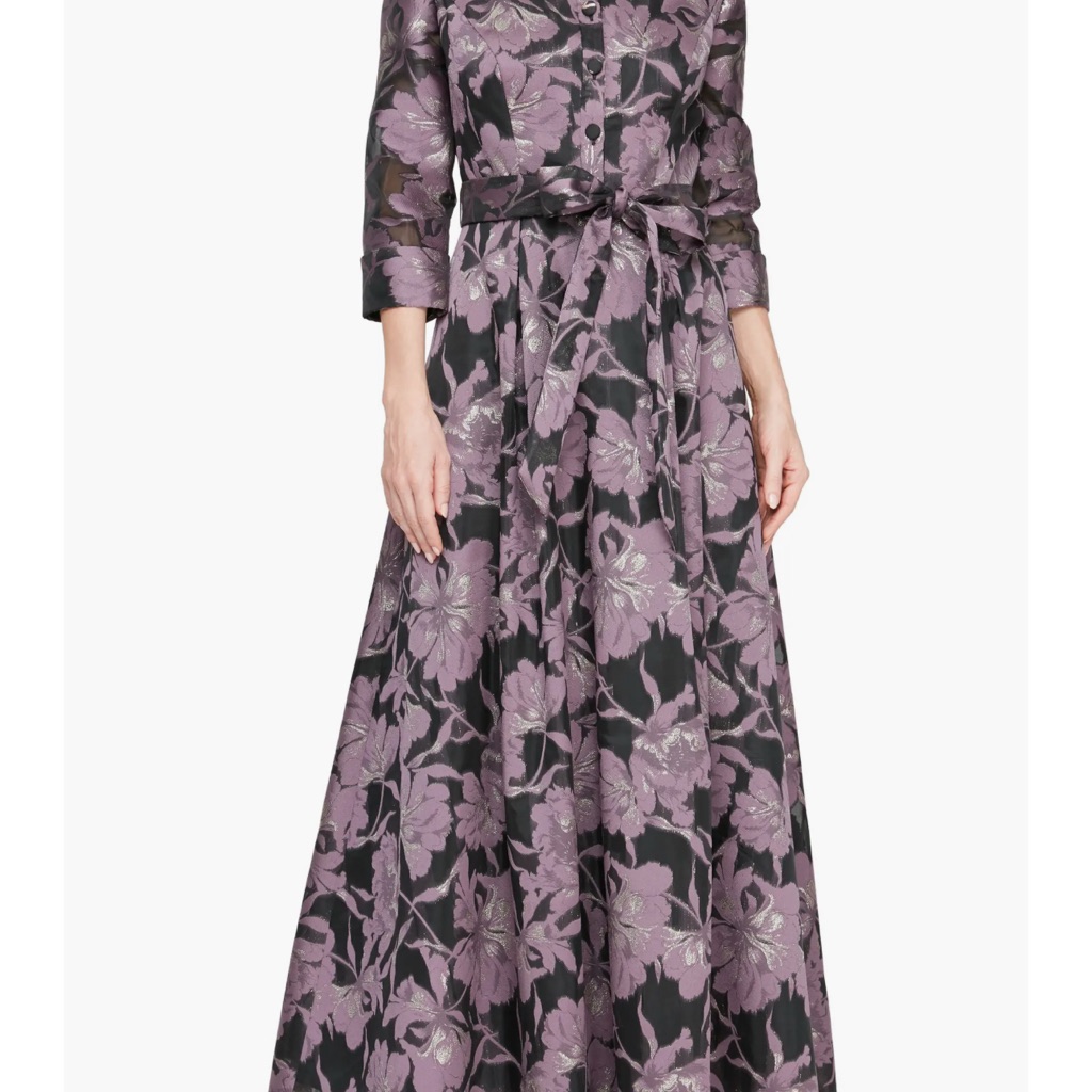 Floral Black And Purple Maxi Dress